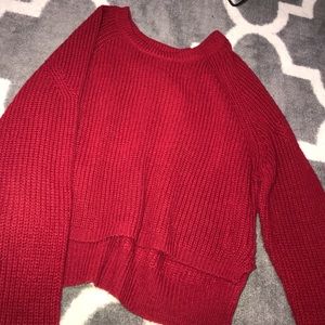 Red knitted sweater